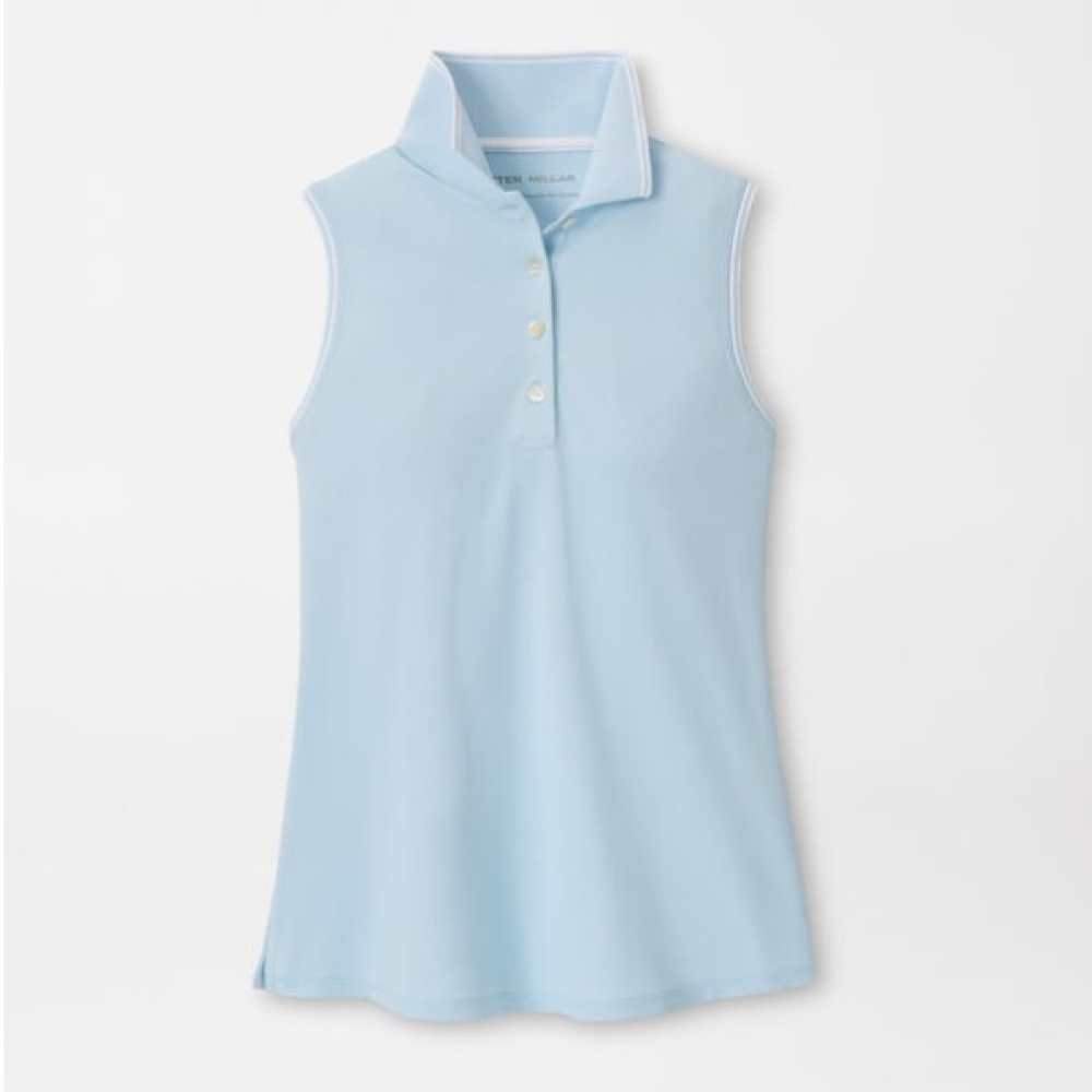 Peter Millar Canterbury Tipped Sport Mesh Sleeveless Polo