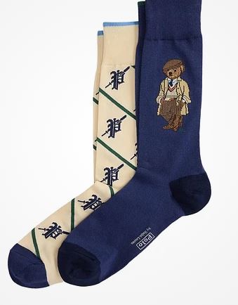Ralph Lauren Polo Ralph Lauren HD Charles Bear Crew Sock 2-Pack