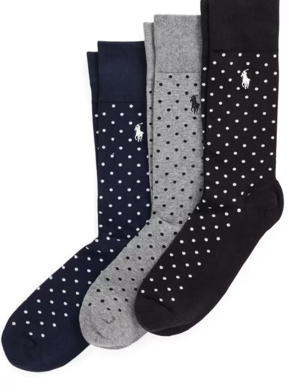 Ralph Lauren Classic Dot 3 Pack Socks