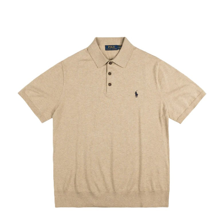 Ralph Lauren Performance Polo Collar Jumper Tan