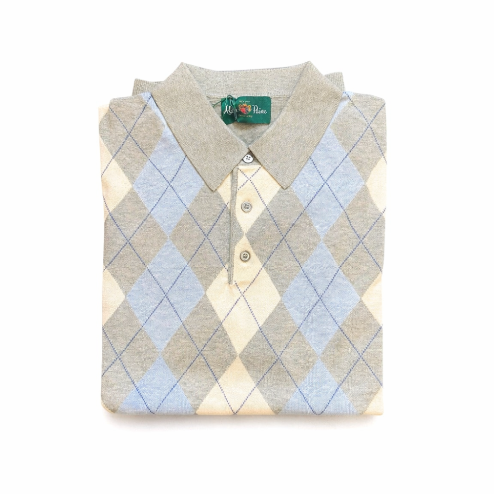 Falfield Argyle Front 3 Button Polo